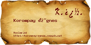 Korompay Ágnes névjegykártya