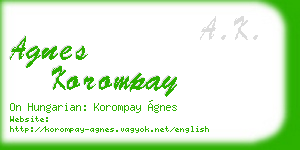 agnes korompay business card